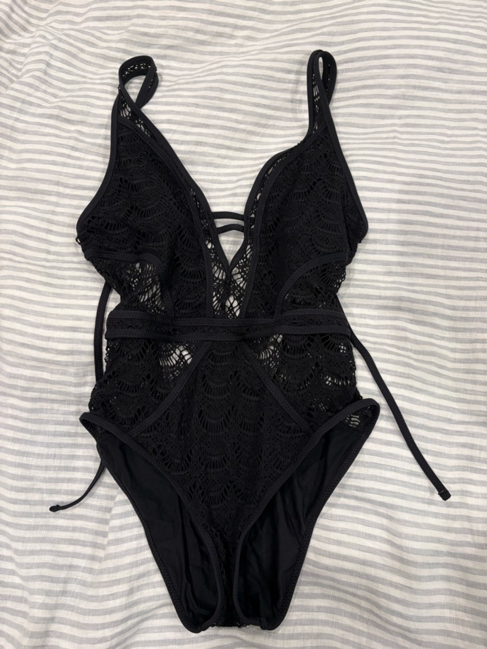 BECCA Black Lace One-Piece Swimsuit